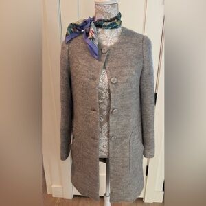 Zara Basic Outerwear Department Heather Grey Classic Top Coat 🚗
